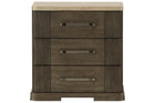 Sariel 3-Drawer Stone Top Nightstand